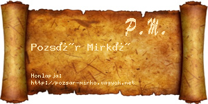 Pozsár Mirkó névjegykártya